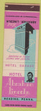 Matchbook Cover - Abraham Lincoln Hotel Reading PA