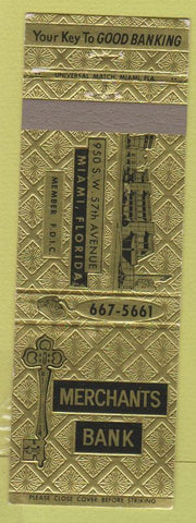 Matchbook Cover - Merchants Bank Miami FL