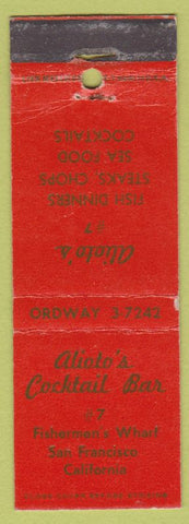 Matchbook Cover - Alioto's Cocktail Bar San Francisco CA