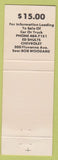 Matchbook Cover - Bob Woodard Ed Shults Chevrolet Jamestown NY