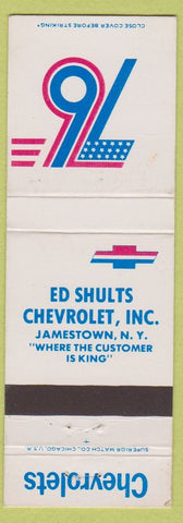 Matchbook Cover - Ed Shults Chevrolet Jamestown NY