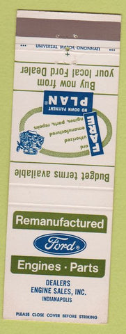 Matchbook Cover - Ford Engines Parts Indianapolis IN Dealer Engine Sales