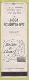 Matchbook Cover - San francisco Room San Diego CA girlie