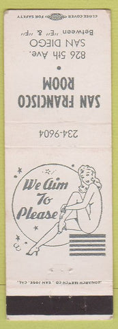Matchbook Cover - San francisco Room San Diego CA girlie