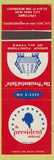 Matchbook Cover - President Restaurant New York City