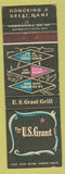 Matchbook Cover - US Grant Hotel San Diego CA