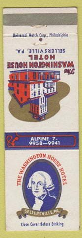 Matchbook Cover - Washington House Hotel Sellersville PA George