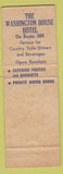 Matchbook Cover - Washington House Hotel Sellersville PA George