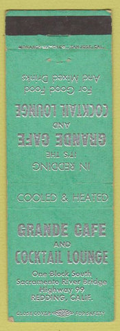 Matchbook Cover - Grande Cafe Redding CA teal