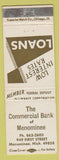 Matchbook Cover - Commercial Bank Menominee MI
