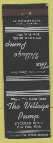 Matchbook Cover - Village Pump Paw Paw MI