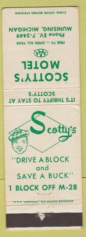 Matchbook Cover - Scotty's Motel Munising MI