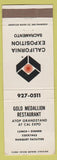 Matchbook Cover - Gold Medallion Restaurant California Exp Sacramento CA WEAR