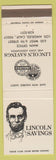 Matchbook Cover - Abraham Lincoln Savings Los Angeles CA