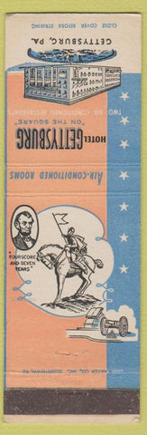 Matchbook Cover - Hotel Gettysburg PA Abraham Lincoln