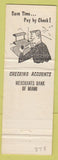 Matchbook Cover - Merchants Bank Miami FL