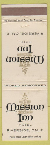 Matchbook Cover - Mission Inn Riverside CA WEAR