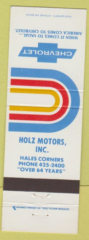 Matchbook Cover - Holz Chevrolet Hales Corners WI