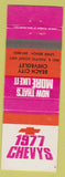 Matchbook Cover - 1977 Chevrolet Beach City Long Beach CA