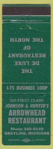 Matchbook Cover - Arrowhead Restaurant Grayling MI