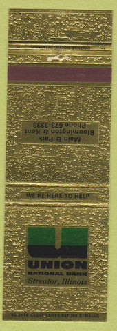 Matchbook Cover - Union National Bank Streator IL