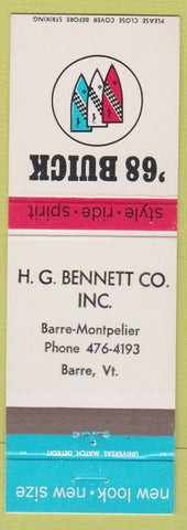 Matchbook Cover - 1968 Buick HG Bennett Barre VT