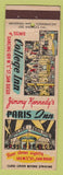 Matchbook Cover - Paris Inn San Diego CA College Inn