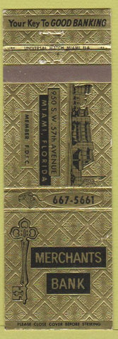 Matchbook Cover - Merchants Bank Miami FL