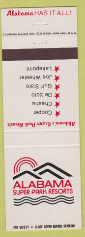 Matchbook Cover - Alabana Super Parks AL Cooper Cheaha DeSoto