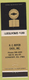 Matchbook Cover - 1968 Chevrolet HC Boyer Sunbury PA