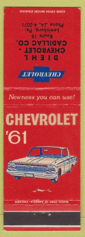 Matchbook Cover - 1961 Chevrolet Diehl Lewisburg PA