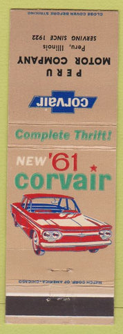 Matchbook Cover - 1961 Chevrolet Corvair Peru IL