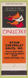 Matchbook Cover - 1966 Chevrolet Staub New Oxford PA