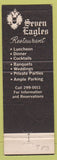 Matchbook Cover - Seven Eagles Des Plaines IL