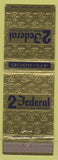 Matchbook Cover - 2nd Federal Savings Loan Assoc Monroeville Penn Hills