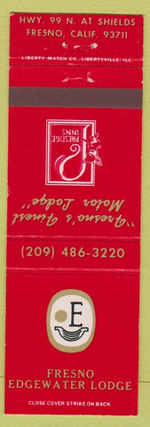 Matchbook Cover - Fresno Edgewater Lodge CA