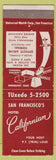 Matchbook Cover - Hotel Californian San Francisco CA WEAR