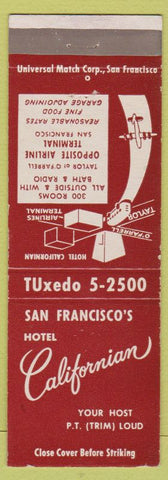 Matchbook Cover - Hotel Californian San Francisco CA WEAR