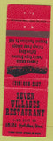 Matchbook Cover - Seven Villages Restaurant Amana IA