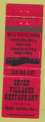 Matchbook Cover - Seven Villages Restaurant Amana IA