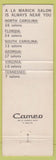 Matchbook Cover - La Marick Beauty Supply Wigs NC FL TN VA GA SC