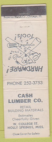 Matchbook Cover - Cash Lumber Holly Springs MS
