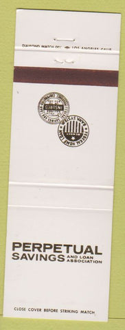 Matchbook Cover - Perpetual Savings Loan Fullerton Canoga Park Larchmont CA