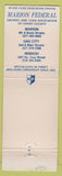 Matchbook Cover - Marion Federal  Bank Gas City Wabash IN