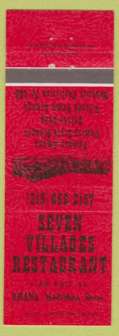 Matchbook Cover - Seven Villages Restaurant Amana IA