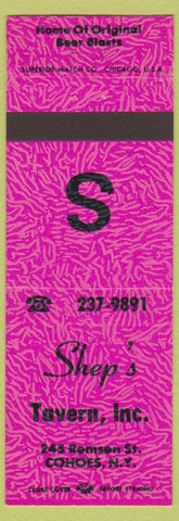 Matchbook Cover - Shep's Tavern Cohoes NY