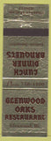 Matchbook Cover - Glenwood Oaks Restaurant Glenwood IL