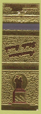 Matchbook Cover - American State Bank Lubbock TX