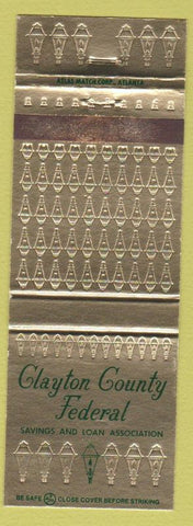 Matchbook Cover - Clayton County Federal Savings Loan Morrow Riverdale Jonesboro
