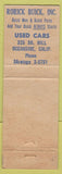 Matchbook Cover - Buick Dynaflow Rorick Oceanside CA